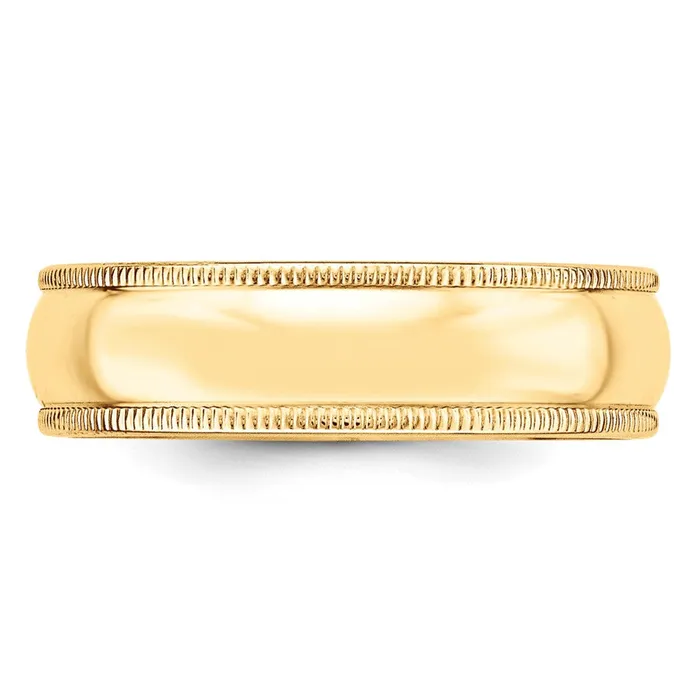 Goldia Rings Solid 18K Yellow Gold 6mm Light Weight Milgrain Half Round MensWomens Wedding Band Ring Size 4 Goldia Rings Solid 18K Yellow Gold 6mm Light Weight Milgrain Half Round MensWomens Wedding Band Ring Size 4