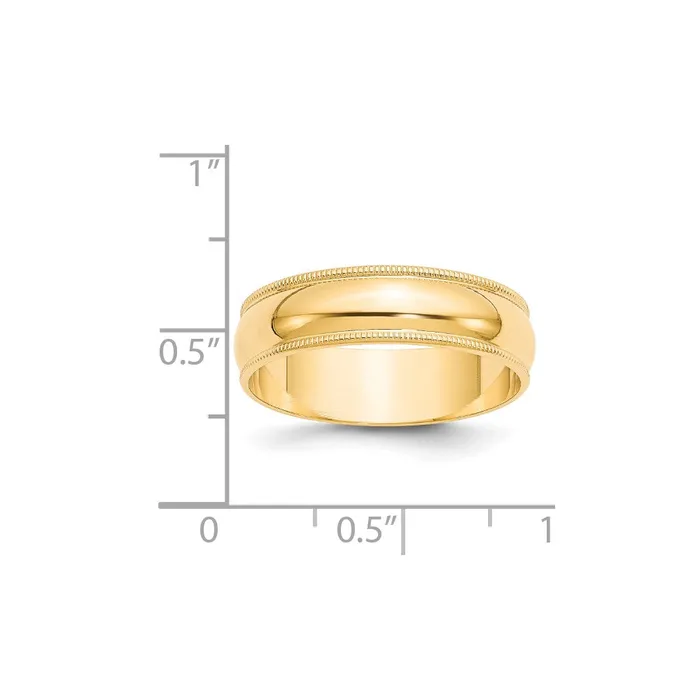 Goldia Rings Solid 18K Yellow Gold 6mm Light Weight Milgrain Half Round MensWomens Wedding Band Ring Size 4 Goldia Rings Solid 18K Yellow Gold 6mm Light Weight Milgrain Half Round MensWomens Wedding Band Ring Size 4