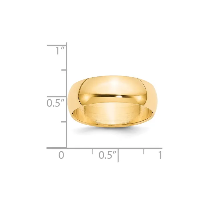 Goldia Rings Solid 18K Yellow Gold 7mm HalfRound Wedding MensWomens Wedding Band Ring Size 12 Goldia Rings Solid 18K Yellow Gold 7mm HalfRound Wedding MensWomens Wedding Band Ring Size 12
