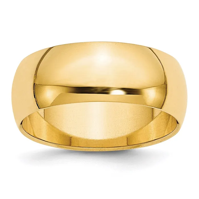 Goldia Rings Solid 18K Yellow Gold 8mm HalfRound Wedding MensWomens Wedding Band Ring Size 4 Goldia Rings Solid 18K Yellow Gold 8mm HalfRound Wedding MensWomens Wedding Band Ring Size 4