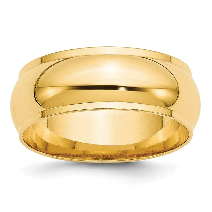 Goldia Rings Solid 18K Yellow Gold 8mm Half Round with Edge MensWomens Wedding Band Ring Size 85 Goldia Rings Solid 18K Yellow Gold 8mm Half Round with Edge MensWomens Wedding Band Ring Size 85