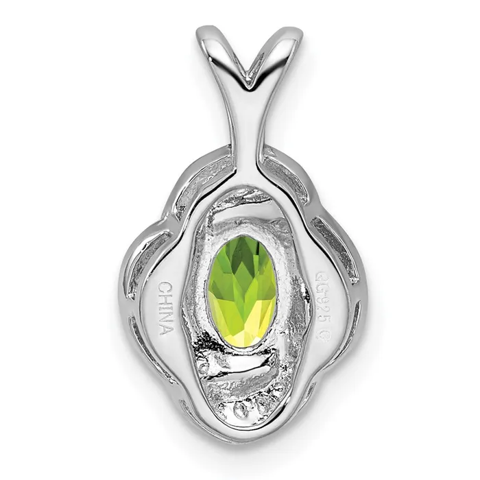 Goldia Sterling Silver Rhodiumplated Diamond u0026 Peridot Pendant Necklaces