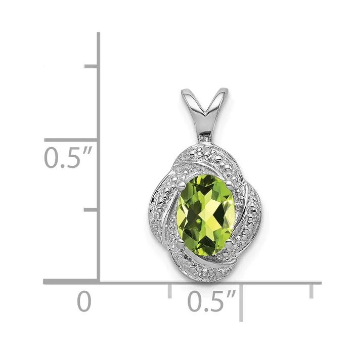 Goldia Sterling Silver Rhodiumplated Diamond u0026 Peridot Pendant Necklaces