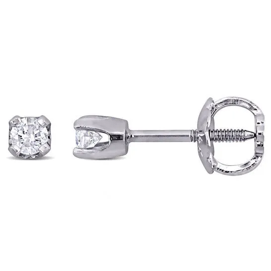 JMS always Earrings Original AMOUR 110 CT TW Diamond Stud Earrings For Children In 14K White Gold JMS always Earrings Original AMOUR 110 CT TW Diamond Stud Earrings For Children In 14K White Gold