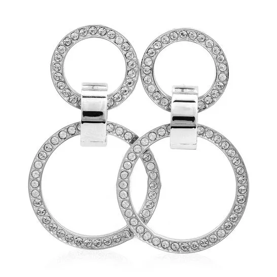 JMS always Original Swarovski Rhodium Plated Hollow Hoop Earrings Earrings JMS always Original Swarovski Rhodium Plated Hollow Hoop Earrings Earrings