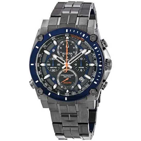 JMS always Watches Original Bulova Precisionist Chronograph Quartz BlackBlue Dial Mens Watch 98B343
