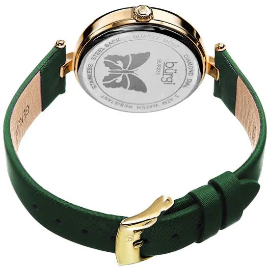 JMS always Watches Original Burgi Pretty Butterfly Quartz Crystal Green Dial Ladies Watch BUR233GN JMS always Watches Original Burgi Pretty Butterfly Quartz Crystal Green Dial Ladies Watch BUR233GN
