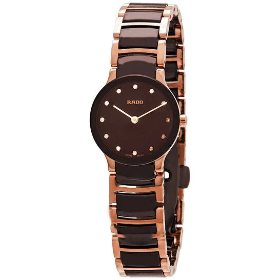 JMS always Watches Original Rado Centrix Brown Diamond Dial Ladies Watch R30190702 JMS always Watches Original Rado Centrix Brown Diamond Dial Ladies Watch R30190702
