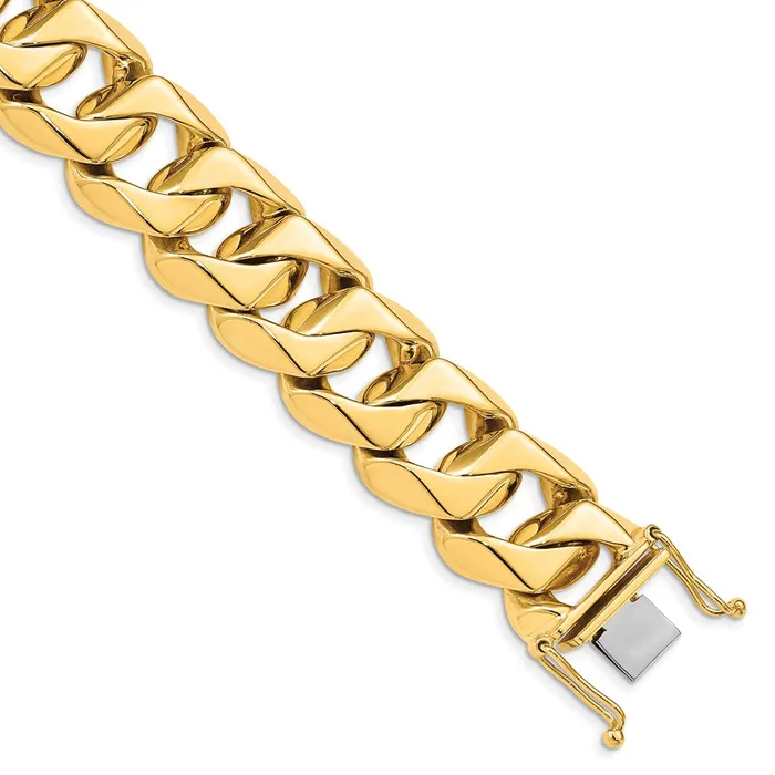MDS Necklaces Solid 14K Yellow Gold 22 inch 19mm Hand Polished Fancy Traditional Link with Box Catch Clasp Chain Necklace MDS Necklaces Solid 14K Yellow Gold 22 inch 19mm Hand Polished Fancy Traditional Link with Box Catch Clasp Chain Necklace