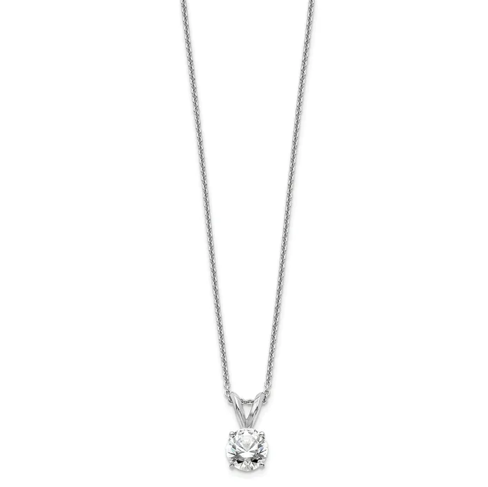 Necklaces Goldia 14k White Gold 12 Ct Lab Grown Diamond VSSI G Round Four Prong 18 inch Solitaire Pendant Necklace