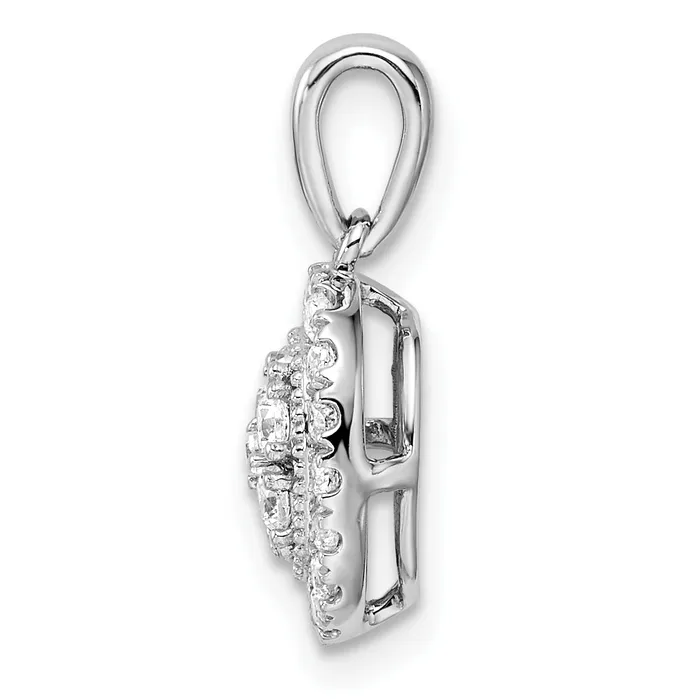 Necklaces Goldia 14k White Gold 38 Ct Lab Grown Diamond VSSI Oval Halo Pendant