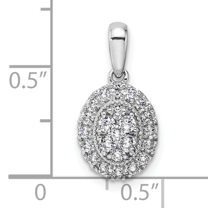 Necklaces Goldia 14k White Gold 38 Ct Lab Grown Diamond VSSI Oval Halo Pendant