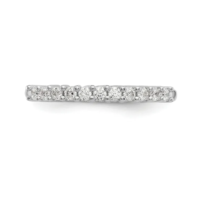 Rings 031ct CZ Solid Real 14K White Gold 11Stone Wedding Band Ring Goldia