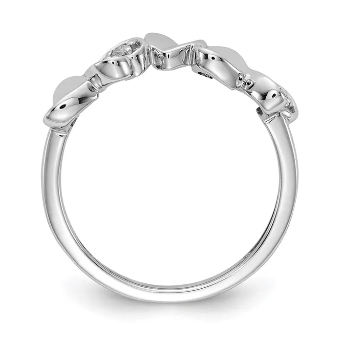 Rings 14k White Gold Real Diamond Fancy Hearts Ring Goldiacom