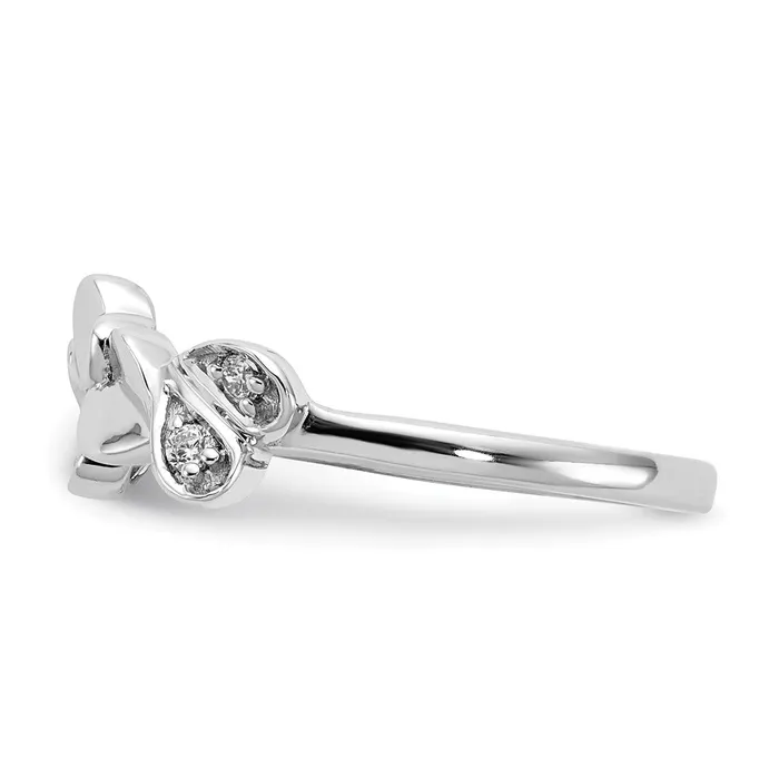Rings 14k White Gold Real Diamond Fancy Hearts Ring Goldiacom