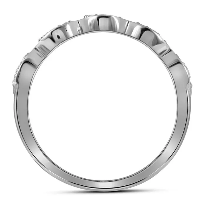 Rings gndatlanta 10k Twotone Gold Round Diamond Stackable Rope Band Ring 15 Cttw