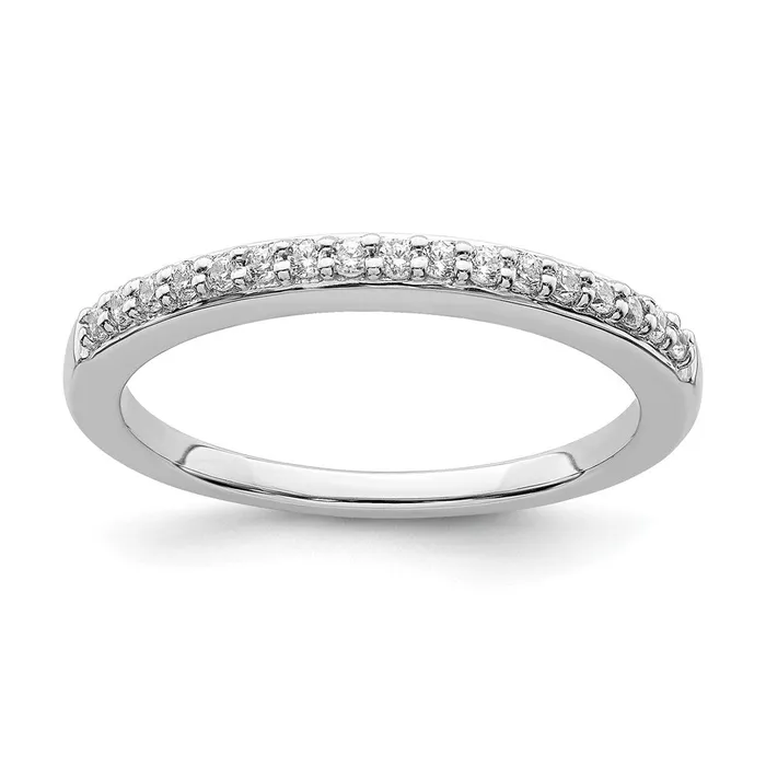 Rings Goldia 017ct CZ Solid Real 14k White Gold Wedding Wedding Band Ring Rings Goldia 017ct CZ Solid Real 14k White Gold Wedding Wedding Band Ring