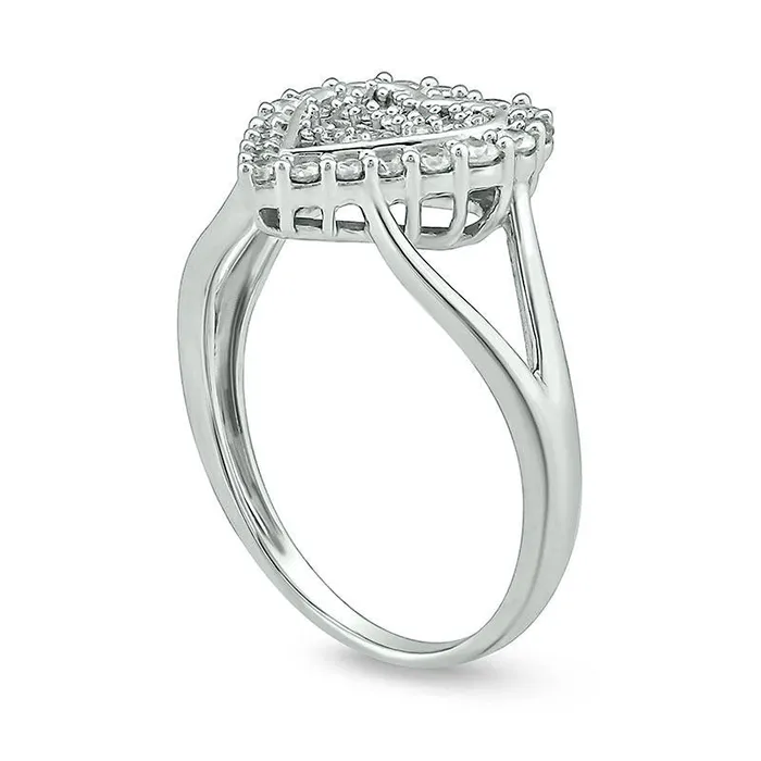 Rings Goldia 050 CT TW Baguette and Round Natural Diamond Frame VSides Ring in Solid 10K White Gold Rings Goldia 050 CT TW Baguette and Round Natural Diamond Frame VSides Ring in Solid 10K White Gold