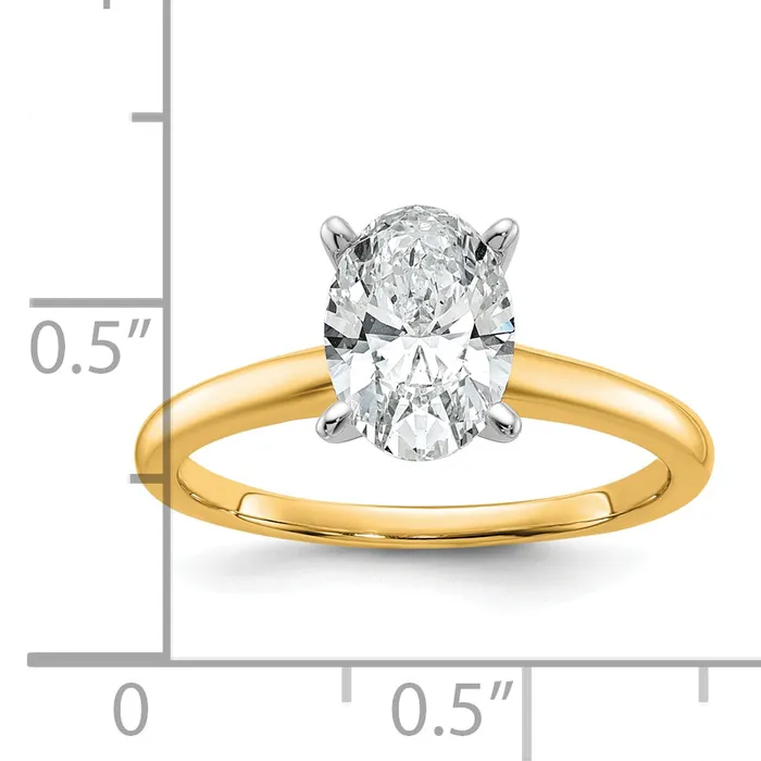 Rings Goldia 14k Twotone 1 12 Ct Certified Lab Grown Diamond VSSI G Oval Solitare Engagement Ring