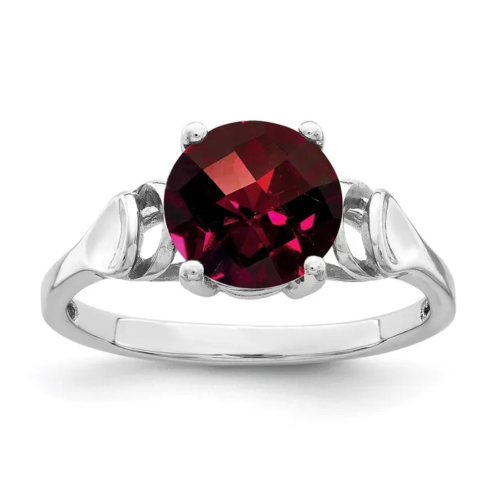 Rings Goldia 14k White Gold 8mm Garnet Checker ring