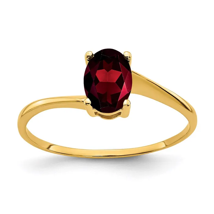 Rings Goldia 14K Yellow Gold 7x5mm Oval Garnet ring