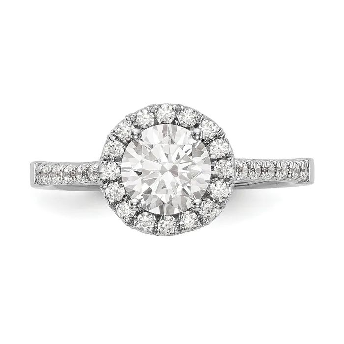 Rings Goldia 200ct CZ Solid Real 14K White Gold Round Halo Engagement Ring