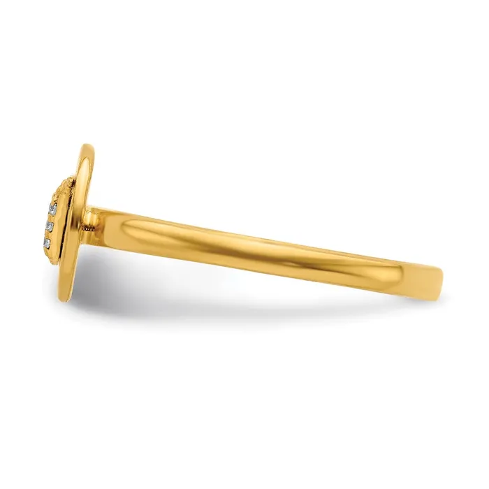 Rings Goldiacom 14K Yellow Gold Real Diamond Initial H Ring