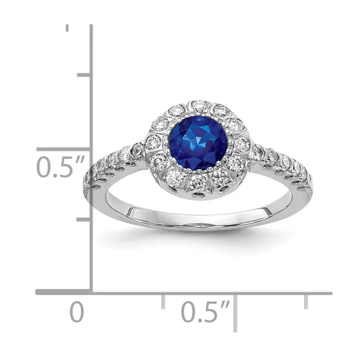Rings Goldia Solid 14k White Gold 5mm Simulated Sapphire A CZ Ring