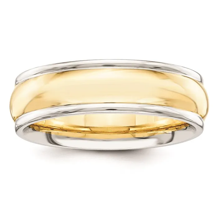 Rings Goldia Solid 14K Yellow Gold TwoTone 6mm Domed Size 12 Wedding MensWomens Wedding Band Ring Rings Goldia Solid 14K Yellow Gold TwoTone 6mm Domed Size 12 Wedding MensWomens Wedding Band Ring