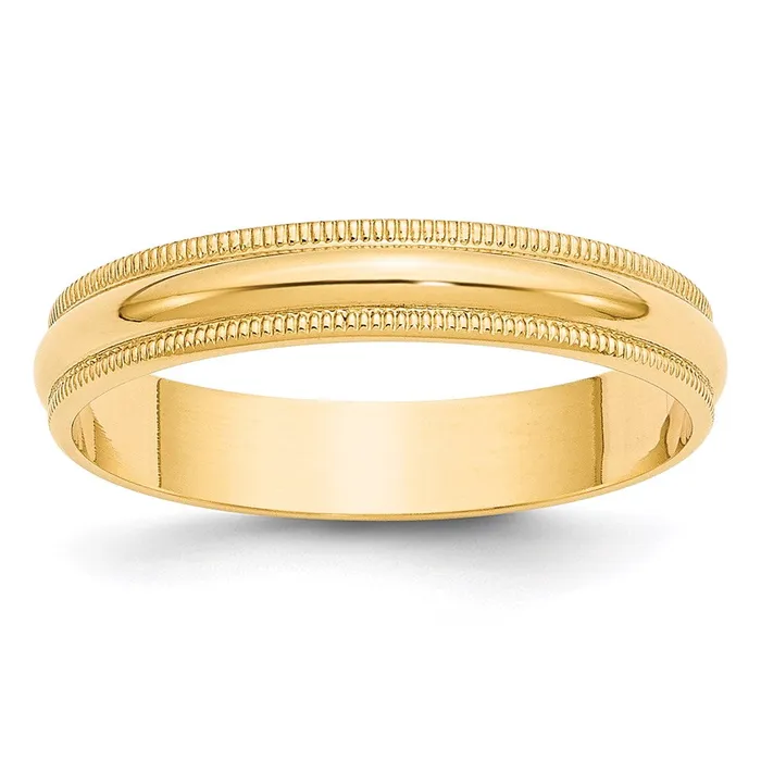 Rings Goldia Solid 18K Yellow Gold 4mm Light Weight Milgrain Half Round MensWomens Wedding Band Ring Size 85 Rings Goldia Solid 18K Yellow Gold 4mm Light Weight Milgrain Half Round MensWomens Wedding Band Ring Size 85
