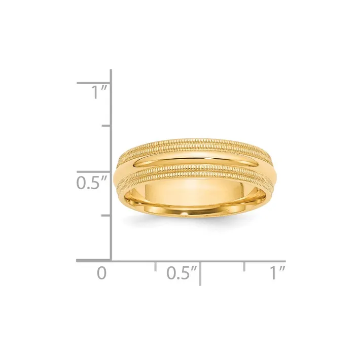 Rings Goldia Solid 18K Yellow Gold 6mm Double Milgrain Comfort Fit MensWomens Wedding Band Ring Size 12 Rings Goldia Solid 18K Yellow Gold 6mm Double Milgrain Comfort Fit MensWomens Wedding Band Ring Size 12