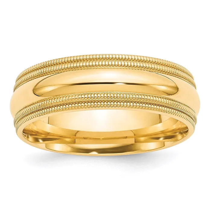 Rings Goldia Solid 18K Yellow Gold 7mm Double Milgrain Comfort Fit MensWomens Wedding Band Ring Size 4 Rings Goldia Solid 18K Yellow Gold 7mm Double Milgrain Comfort Fit MensWomens Wedding Band Ring Size 4