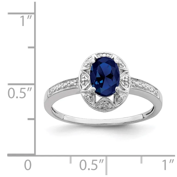 Rings Goldia Sterling Silver Rhodiumplated Diamond u0026 Created Sapphire Ring