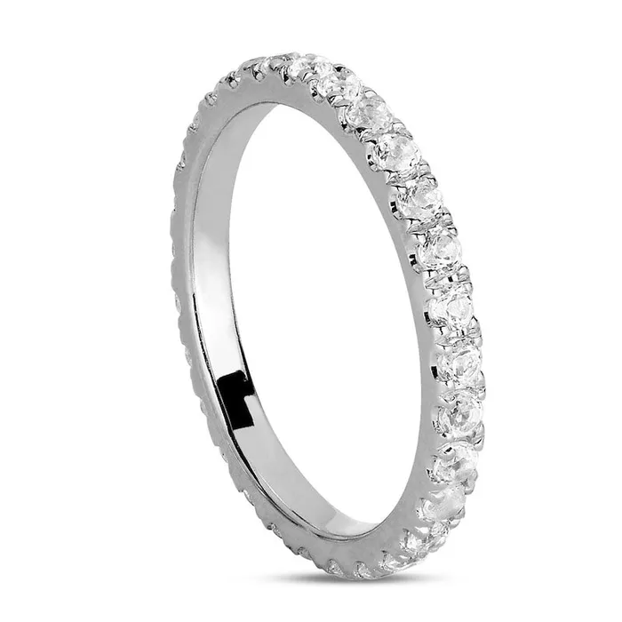Rings Goldia White Topaz Eternity Band in Sterling Silver Rings Goldia White Topaz Eternity Band in Sterling Silver