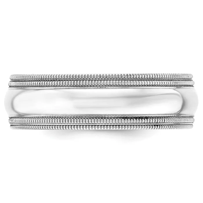 Rings Solid 18K White Gold 7mm Double Milgrain Comfort Fit MensWomens Wedding Band Ring Size 135 Goldia Rings Solid 18K White Gold 7mm Double Milgrain Comfort Fit MensWomens Wedding Band Ring Size 135 Goldia