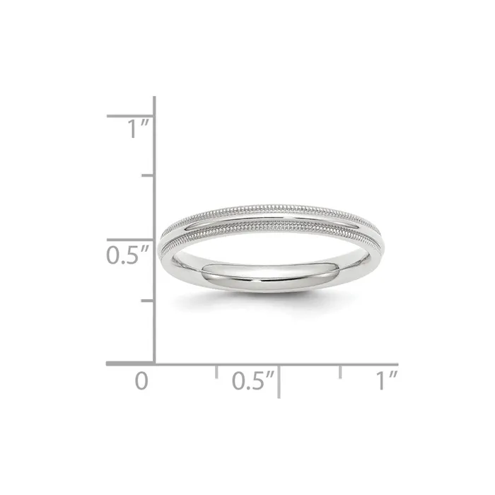 Solid 14K White Gold 3mm Milgrain Comfort Fit MensWomens Wedding Band Ring Size 65 Goldia Rings Solid 14K White Gold 3mm Milgrain Comfort Fit MensWomens Wedding Band Ring Size 65 Goldia Rings