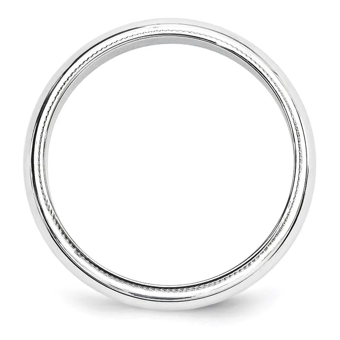 Solid 14K White Gold 5mm Milgrain Half Round MensWomens Wedding Band Ring Size 135 Goldia Rings Solid 14K White Gold 5mm Milgrain Half Round MensWomens Wedding Band Ring Size 135 Goldia Rings