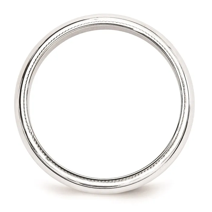 Solid 14K White Gold 5mm Milgrain Half Round MensWomens Wedding Band Ring Size 135 Goldia Rings Solid 14K White Gold 5mm Milgrain Half Round MensWomens Wedding Band Ring Size 135 Goldia Rings