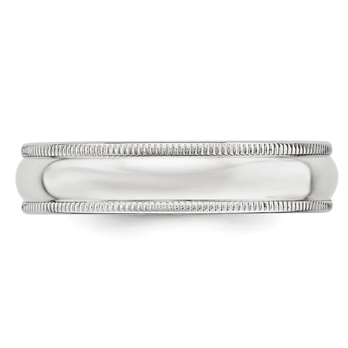 Solid 14K White Gold 5mm Milgrain Half Round MensWomens Wedding Band Ring Size 135 Goldia Rings Solid 14K White Gold 5mm Milgrain Half Round MensWomens Wedding Band Ring Size 135 Goldia Rings