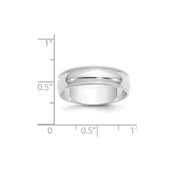 Solid 14K White Gold 6mm Light Weight Milgrain Half Round MensWomens Wedding Band Ring Size 105 Goldia Rings Solid 14K White Gold 6mm Light Weight Milgrain Half Round MensWomens Wedding Band Ring Size 105 Goldia Rings