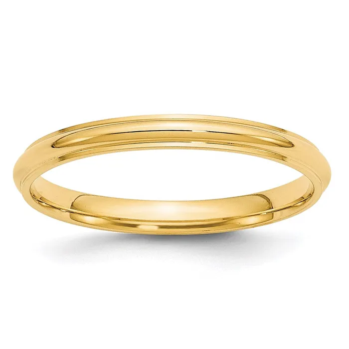Solid 18K Yellow Gold 25mm Half Round with Edge MensWomens Wedding Band Ring Size 125 Goldia Rings Solid 18K Yellow Gold 25mm Half Round with Edge MensWomens Wedding Band Ring Size 125 Goldia Rings