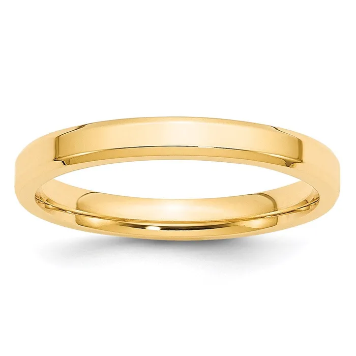 Solid 18K Yellow Gold 3mm Bevel Edge Comfort Fit MensWomens Wedding Band Ring Size 11 Goldia Rings Solid 18K Yellow Gold 3mm Bevel Edge Comfort Fit MensWomens Wedding Band Ring Size 11 Goldia Rings