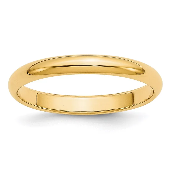 Solid 18K Yellow Gold 3mm HalfRound Wedding MensWomens Wedding Band Ring Size 8 Goldia Rings Solid 18K Yellow Gold 3mm HalfRound Wedding MensWomens Wedding Band Ring Size 8 Goldia Rings