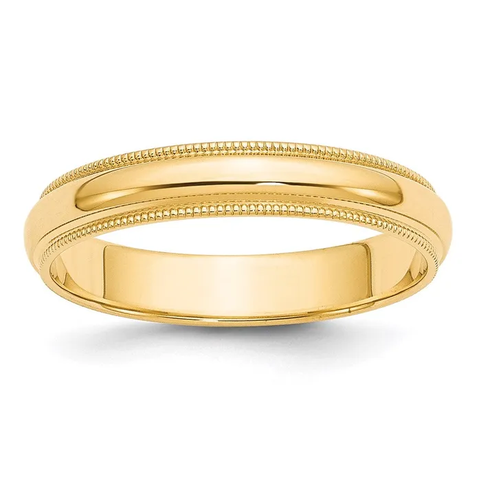 Solid 18K Yellow Gold 4mm Milgrain HalfRound Wedding MensWomens Wedding Band Ring Size 8 Goldia Rings Solid 18K Yellow Gold 4mm Milgrain HalfRound Wedding MensWomens Wedding Band Ring Size 8 Goldia Rings