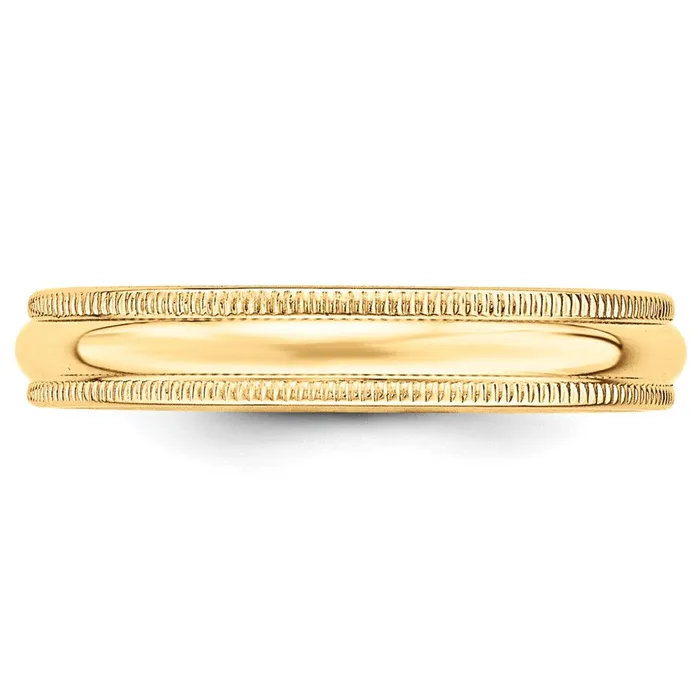 Solid 18K Yellow Gold 4mm Milgrain HalfRound Wedding MensWomens Wedding Band Ring Size 8 Goldia Rings Solid 18K Yellow Gold 4mm Milgrain HalfRound Wedding MensWomens Wedding Band Ring Size 8 Goldia Rings