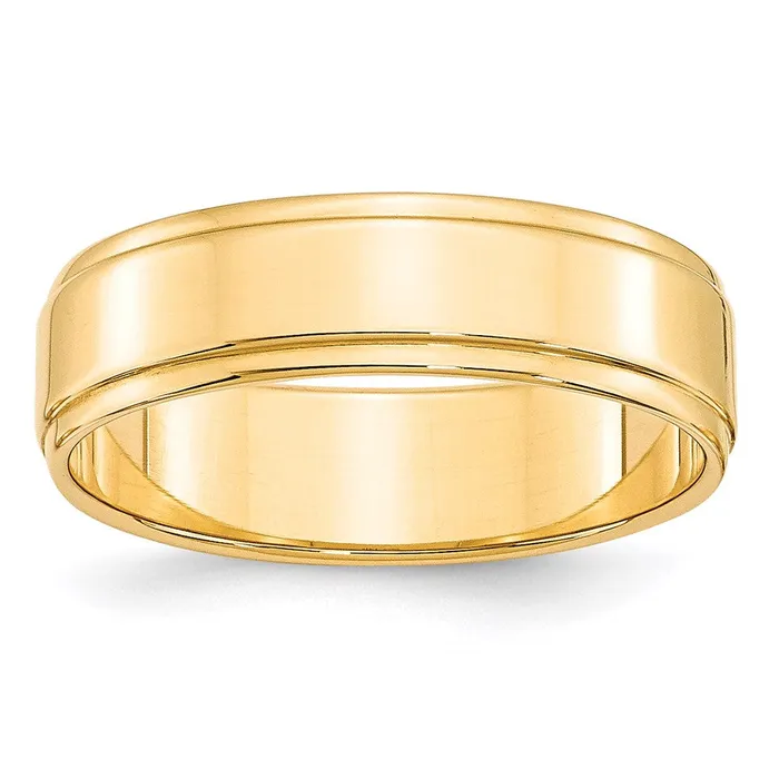 Solid 18K Yellow Gold 6mm Flat with Step Edge MensWomens Wedding Band Ring Size 6 Goldia Rings Solid 18K Yellow Gold 6mm Flat with Step Edge MensWomens Wedding Band Ring Size 6 Goldia Rings