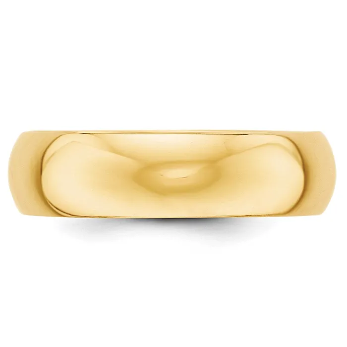 Solid 18K Yellow Gold 6mm HalfRound Wedding MensWomens Wedding Band Ring Size 105 Goldia Rings Solid 18K Yellow Gold 6mm HalfRound Wedding MensWomens Wedding Band Ring Size 105 Goldia Rings