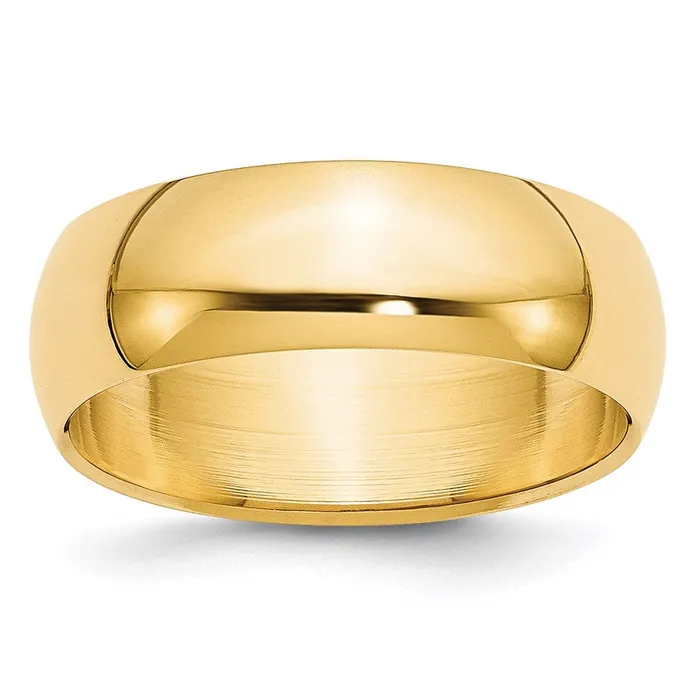 Solid 18K Yellow Gold 7mm HalfRound Wedding MensWomens Wedding Band Ring Size 11 Goldia Rings Solid 18K Yellow Gold 7mm HalfRound Wedding MensWomens Wedding Band Ring Size 11 Goldia Rings