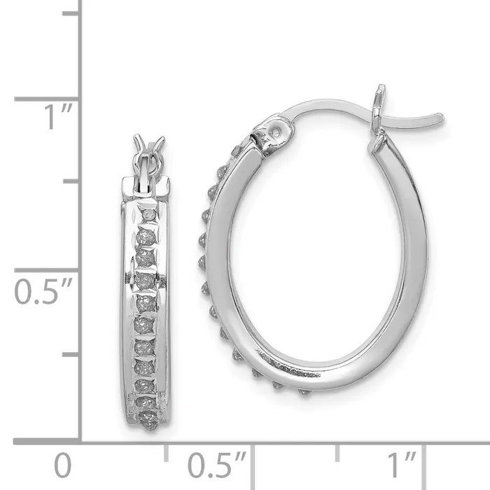 Sterling Silver Diamond Mystique Pear Hoop Earrings Goldia Earrings