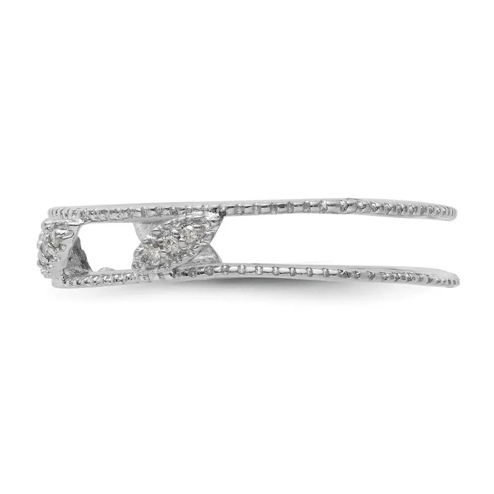 Sterling Silver Stackable Expressions Rhodiumplated Diamond Jacket Ring Goldia Rings